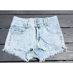 Mindcode Large High Rise Acid Wash 90s Look Denim Shorts